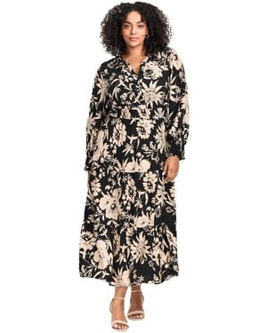 Avenue Plus Size Shiloh Tiered Maxi Dress - White