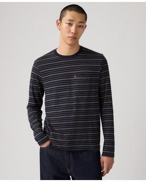 Levi's Long Sleeve Crewneck Pocket T-shirt - Blue