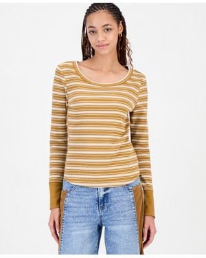 And Now This Long-sleeve Ribbed-knit Top - Yellow
