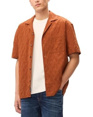 Buffalo David Bitton Textured Pattern Short-sleeves Shirt - Orange