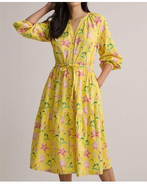 UNTUCKit Stretch Cotton Floral Aurelia Dress - Yellow