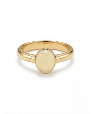 seree Halo Chalcedony Cabochon Ring - White