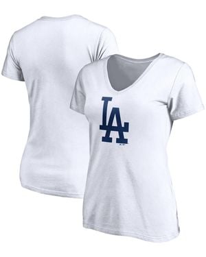 LOGO ATHLETIC Los Angeles Dodgers V-neck T-shirt - White