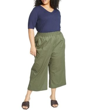 UNIVERSAL STANDARD Plus Size Lily Liquid Jersey V-neck Stovepipe Tee - Green