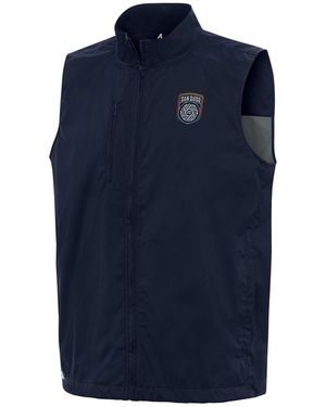Antigua San Diego Fc Brisk Full-zip Vest - Blue