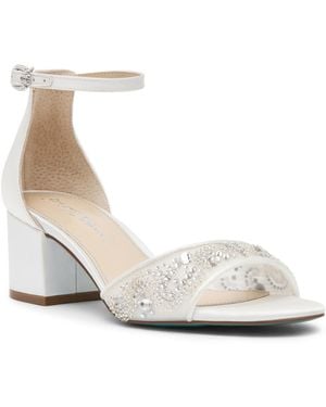 Betsey Johnson Sb-eliat Block Heel Sandals - White
