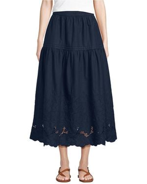 Lands' End Voile Eyelet Maxi Skirt - Blue
