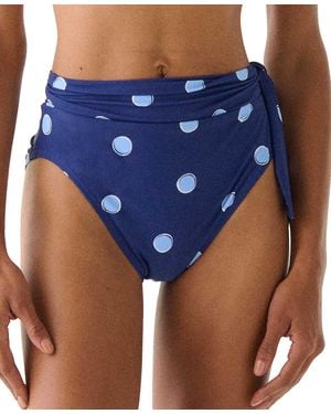 Kate Spade High Waist Swim Bottoms - Blue