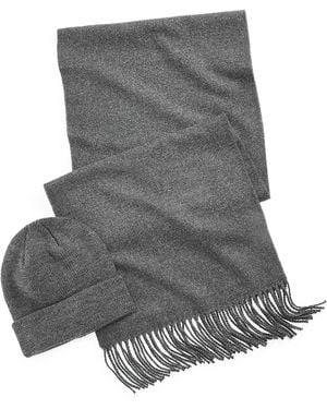 Club Room Beanie & Scarf Set - Gray