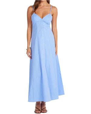 Bishop + Young Bishop + Young Bishop + Young Adria Poplin Button Front Dress - Blue