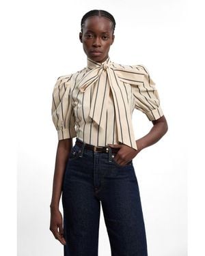 Karen Millen Bow Blouse - Blue