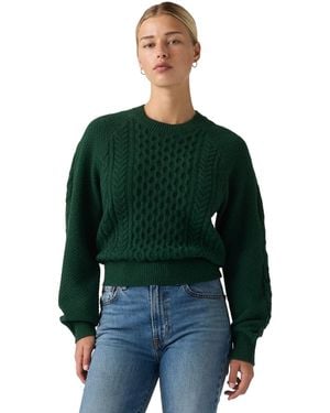 Levi's Jolie Cable-knit Long-sleeve Crewneck Sweater - Green