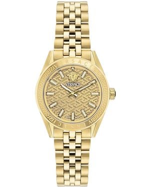 Versace V-code Stainless Steel Bracelet Watch - Metallic