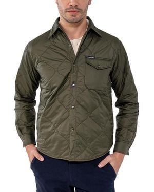 Members Only Quilted Shirt Jacket - Green
