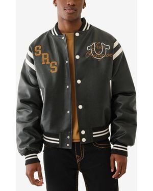 True Religion Retro Varsity Long Sleeve Jacket - Black