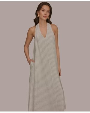 Donna Karan Weekend V-neck Midi Dress - Brown