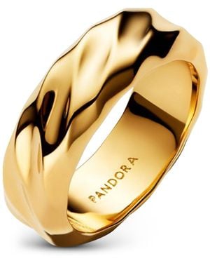 PANDORA Rippled Wide Band Ring - Metallic
