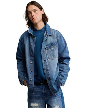 Desigual Denim Jacket Patches, Cotton - Blue