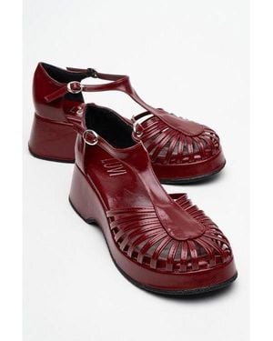 Prologue Shoes Aniel Platform Wedge Sandal () - Black