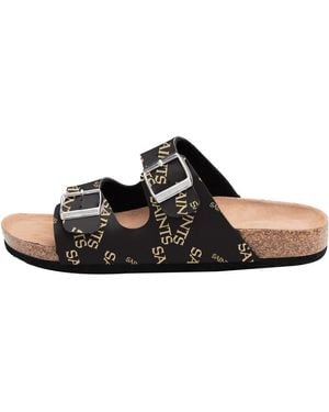 FOCO New Orleans Saints Mini Print Double-buckle Sandals - Brown