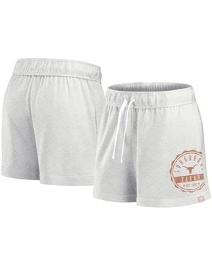 Fanatics Oatmeal Texas Longhorns Win Badge Shorts - White