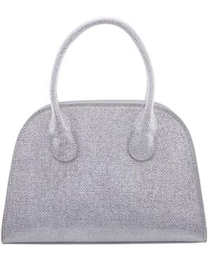 Nina Yorke Metallic Small Satchel Bag - Gray