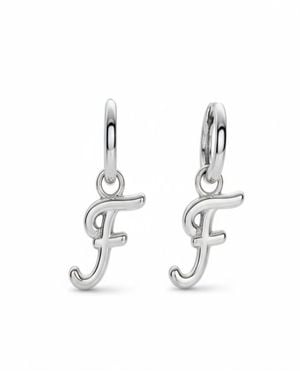 Oak & Luna Mini Signature Initial huggie Earrings - White