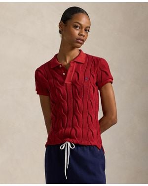 Polo Ralph Lauren Cable-knit Polo Sweater - Red