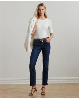 Ralph Lauren Mid Rise Straight Jean Regular Short Lengths 0p 22wl - Blue