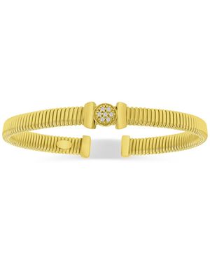 Macy's Cubic Zirconia Cluster Tubogas Cuff Bracelet - Yellow