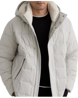Reiss Klause Hooded Puffer Fleece-lined Jacket - Gray