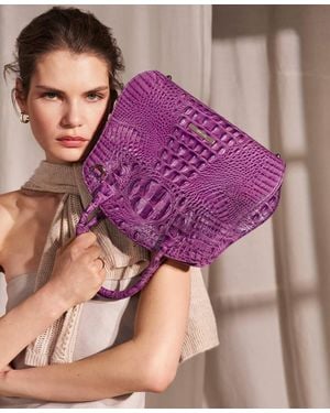 Brahmin Rosetta Melbourne Medium Leather Satchel - Purple