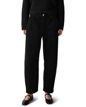 Eileen Fisher Ankle Arch Pant Corduroy Wide-leg Pants - Black