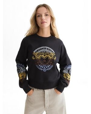 Scotch & Soda Embroidered Relaxed-fit Sweatshirt - Black