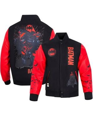 FREEZE MAX Black/red Batman Comics Signal Full-zip Varsity Jacket