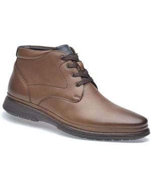Pazstor Premium Comfort Lambskin Leather Low Ankle Boots - Brown