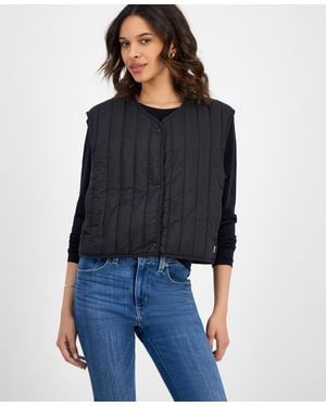 Rains Stand-collar Zip-front Vest - Blue