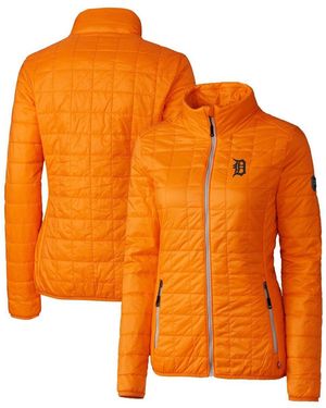 Cutter & Buck Detroit Tigers Rainier Primaloft Eco Full-zip Puffer Jacket - Orange
