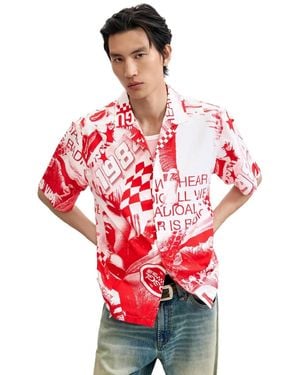 Desigual Racing Printed Shirt - Red