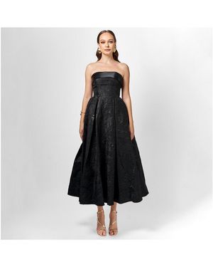 Bariano Alanna Jacquard A Line Midi - Black