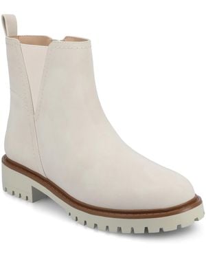 Journee Collection Junnah Casual Comfort Chelsea Boots - White