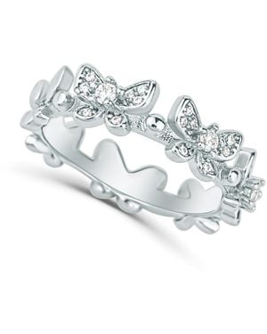 And Now This Cubic Zirconia Butterfly Band Ring - Metallic