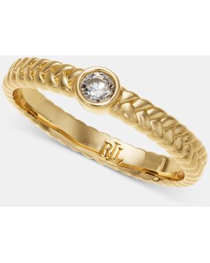 Ralph Lauren Cubic Zirconia Herringbone Ring - Metallic