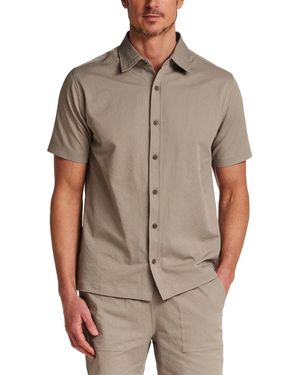 Vintage & Black Short-sleeve Mini Seersucker Shirt - Brown