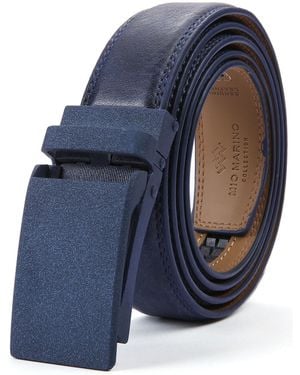 Mio Marino Linxx Designer Ratchet Leather Belt - Blue