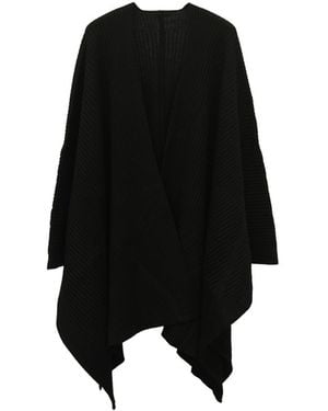 Michael Kors Michael Open-front Rib Ruana Wrap - Black