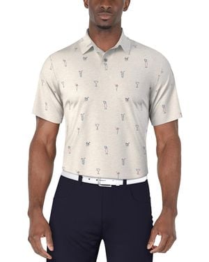 PGA TOUR Drink-print Short-sleeve Polo Shirt - White
