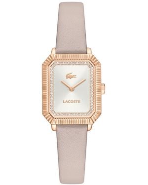 Lacoste Quartz Parisienne Cream Leather Strap Watch 22.8mm - White
