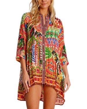 La Moda Clothing Short Asymmetrical Dress - Orange