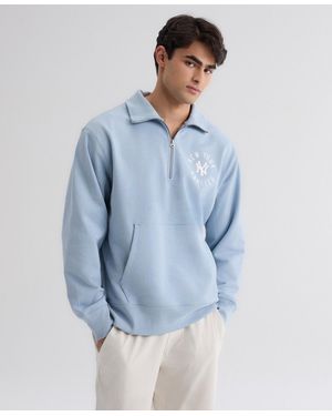Fanatics New York Yankees Iconic Relaxed Fit Quarter-zip Long-sleeve Sweatshirt - Blue